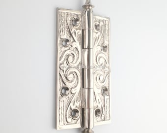 Pair Of 7 Inch Steel Parliament Hinges – Wide Throw Full Swing – For French Doors & Patio Doors – Antique Finish