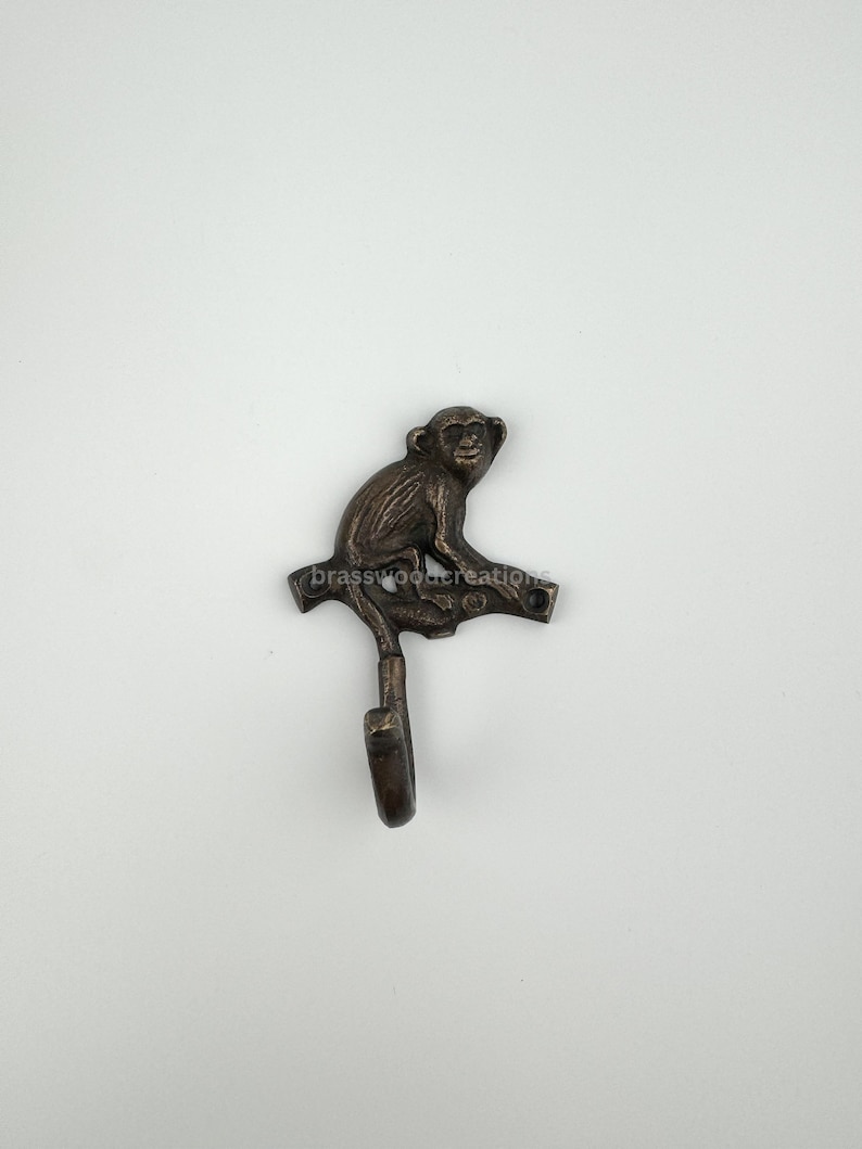 Monkey Brass Wall Hook, 3”