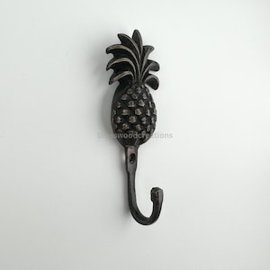 3.9&quot; Small Pineapple Brass Wall Hook, Nursery Hook, Solid Brass Hook, Coat Hook, Robe Hook, Keys Hook, Wall Hanger