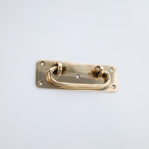 4,3 ""goldene Schubladenknöpfe aus poliertem Messing, Vintage-Schrankgriffe, rechteckige Nachttischgriffe."