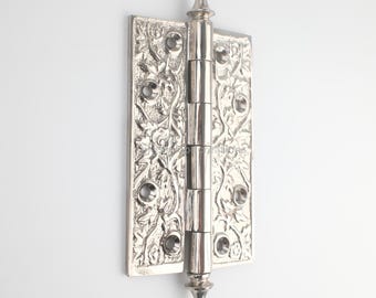 Bisagras decorativas antiguas de 4,5", bisagra de latón macizo para puerta, herrajes para puertas, decoración única para el hogar