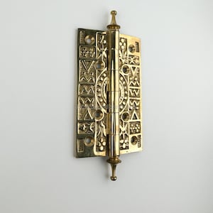 4.5&quot; Golden Solid Brass Hinges, Unique Door Hinges, Classic & Vintage Hinge, Door Decoration