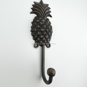 7.1&quot; Pineapple Brass Wall Hooks, Coat Hook, Robe Hook, Wall Mount Hooks, Wall Mounted Hook, Brass Hardware