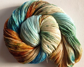 Hand dyed 4ply sock yarn 390 yds approx