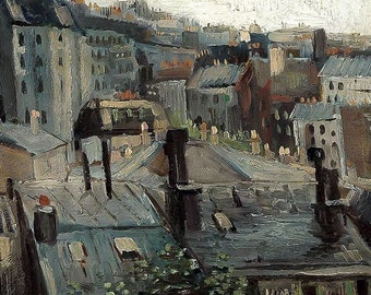 Van Gogh Rooftops Paris Urban Art Historical French Decor Early Work