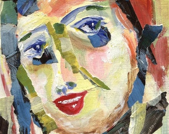 Fine Art Print, Vintage Women's Hats, 1930's Pillbox Hat Art, Collage Portrait Giclee Print, Fashion Wall Art