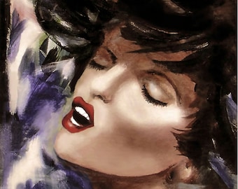 Sexy Night Club Portrait Singer Music Lovers Giclée Decor New Orleans