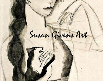 Portrait with Cat Marie Laurencin 1888 French Décor Paris France