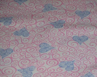 DOG BANDANA SCARF Fully Reversible Triangle Tie 28" Size M Pink Lavender Fancy Swirly Hearts Love Ready To Go