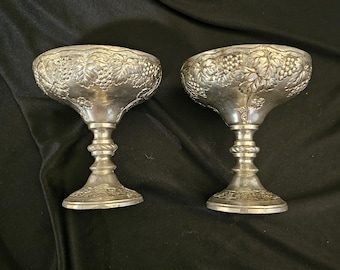 2er Set Versilberte Französische Coupé Gläser/ Schalen