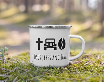 Jeep-Becher mit Jesus-Motiv | Christliches Geschenk für Offroad-Enthusiasten | Religiöse Kaffeetasse