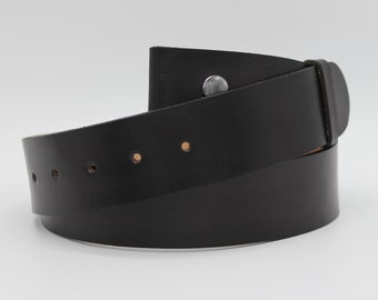 black leather snap belt