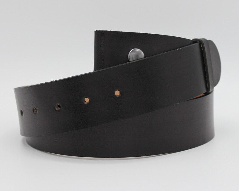 Black Leather Snap Belt Etsy