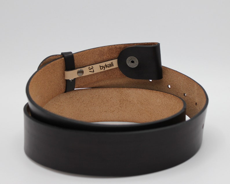Black Leather Snap Belt Etsy