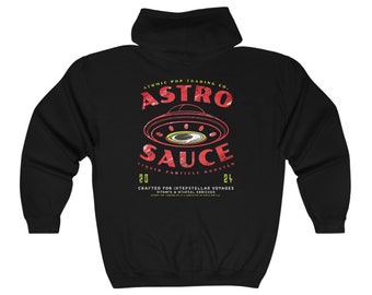 Astro Sauce Liquid Particle Booster Unisex Heavy Blend™ Full Zip Hooded Sweatshirt by Atomic Pop Trading Co.