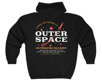 Outer Space Outhouse Slurry Unisex Heavy Blend™ Full Zip Hooded Sweatshirt by Atomic Pop Trading Co.