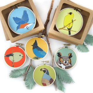 Wild Bird Ornament or Hanging | 40 Designs | songbird hummingbird woodland owl decoration birder christmas gift modern cute