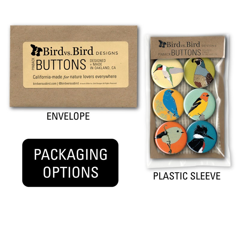 Mix and Match 6 Bird Pins: 100 Designs US native wild songbirds raptors waterbirds owls birder gift set stocking stuffer audubon cute image 6