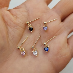 Small Heart Earrings, Earring Heart, Dangle Heart Earring, Cute Heart Drop Earring,Girl Earring Stud, Sweet Heart Shaped Earring,Her Present
