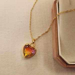 Collar de corazón, collar divertido, collar de amor, collar de corazón lindo, collar rosa, collar con dijes, collar con colgante, collar dulce, regalo para ella