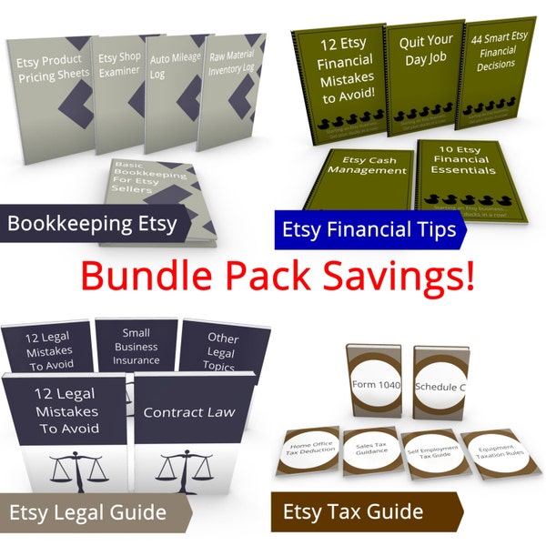 Handmade Business Success - Super Bundle - JJMFinance - Etsy Bookkeeping, Etsy Tax Guides, Etsy Legal Guides, Etsy Financial Startup Guides