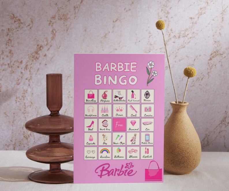 Barbie Bingo, Printable Barbie Bingo Cards, Princess, Birthday, Barbie