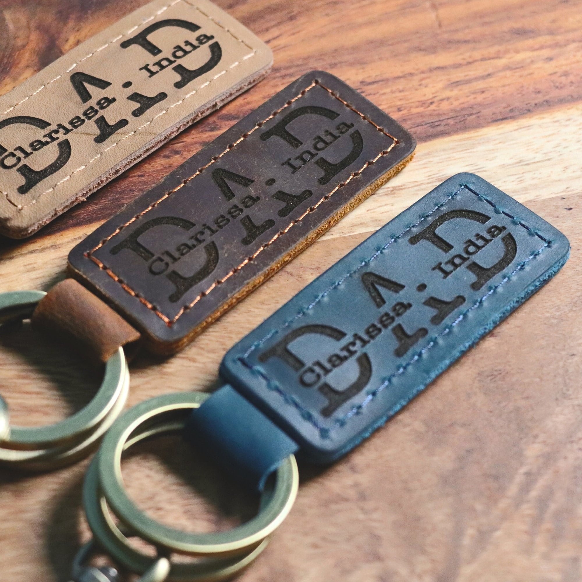 Personalized DAD KEYCHAIN, New Dad Gift, Engraved Dad Keychain, Fathers ...