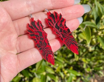 Fluch Finger Rot Acryl Anime Ohrringe
