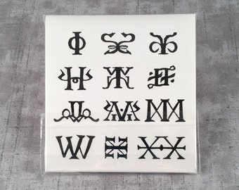 Glyph Set Cling Mounted Rubber Stamps Cryptic, Enigmatic Design Elements