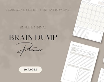 ADHD Brain Dump Planner, Daily, Weekly, Monthly (Printable PDF)