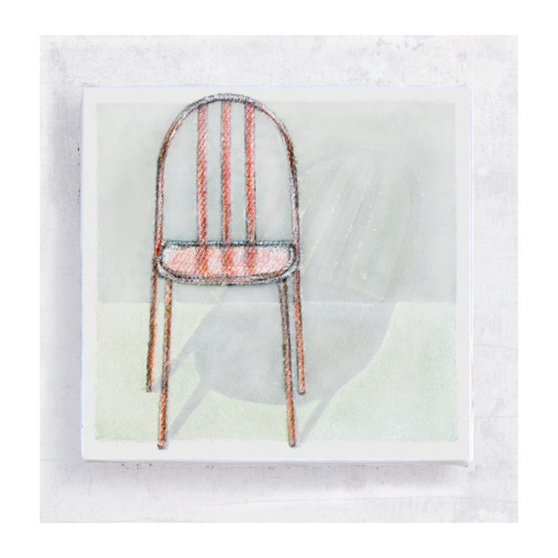 Chair Art Designer Furniture Still Life on 5x5 Canvas Print Art Block Mallet-Stevens Stacking Chair Wall Art Home Decor image 1