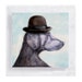 Dog Art - Weimaraner with Bowler Hat - Canvas Print on 5x5 Art Block - Jake Magritte - Dog Portrait - Kids Room Decor - Children Art 