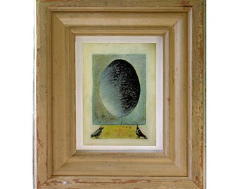 Bird Art - Egg Art - Nest Egg Watching - Egg World - Birds & Egg Canvas Print - Architectural Salvaged Frame - Nursery - Kids' Room Wall Art