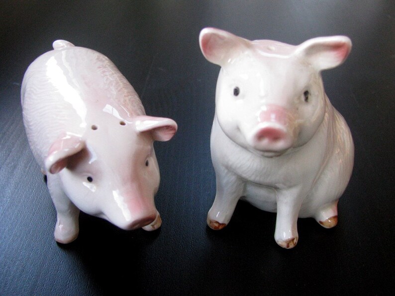 Pig Salt and Pepper Shakers by Otagiri Etsy