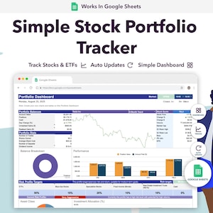 Simple Stock Portfolio Tracker | Google Sheets Investment Spreadsheet, ETF & Dividend Tracker