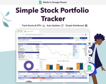 Simple Stock Portfolio Tracker | Google Sheets Investment Spreadsheet, ETF & Dividend Tracker
