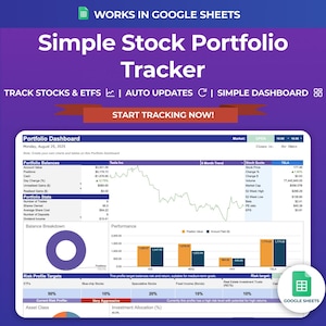 Simple Stock Portfolio Tracker | Google Sheets Investment Spreadsheet, ETF & Dividend Tracker