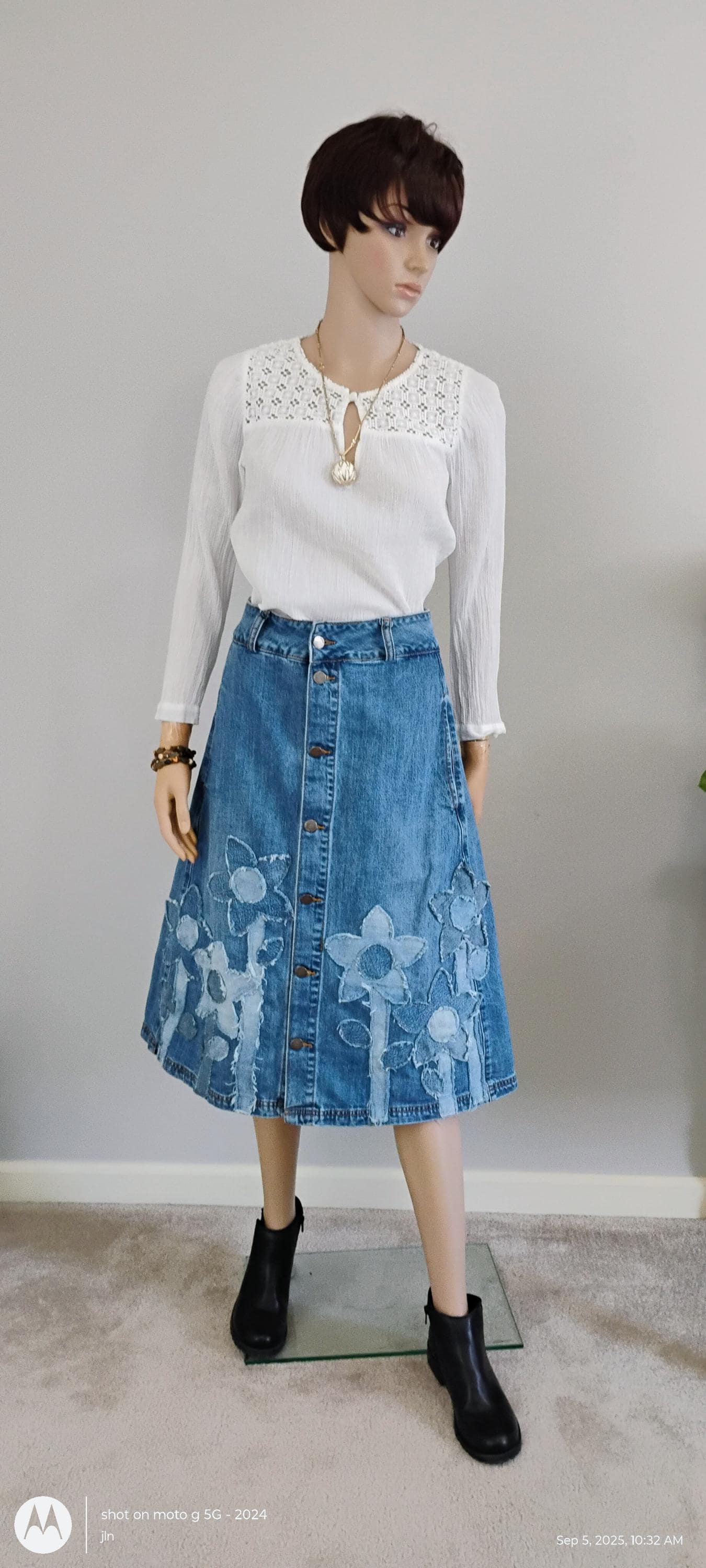Buy Floral Denim Skirt Online In India India