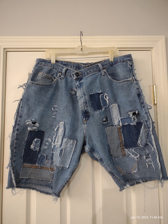 Funky denim shorts deals