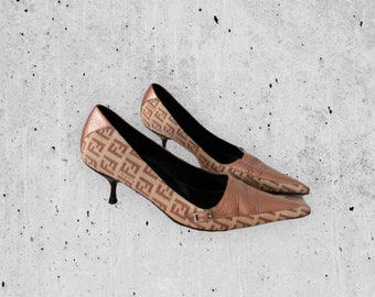 Chaussures en cuir vintage monogram y2k Fendi 35,5eu