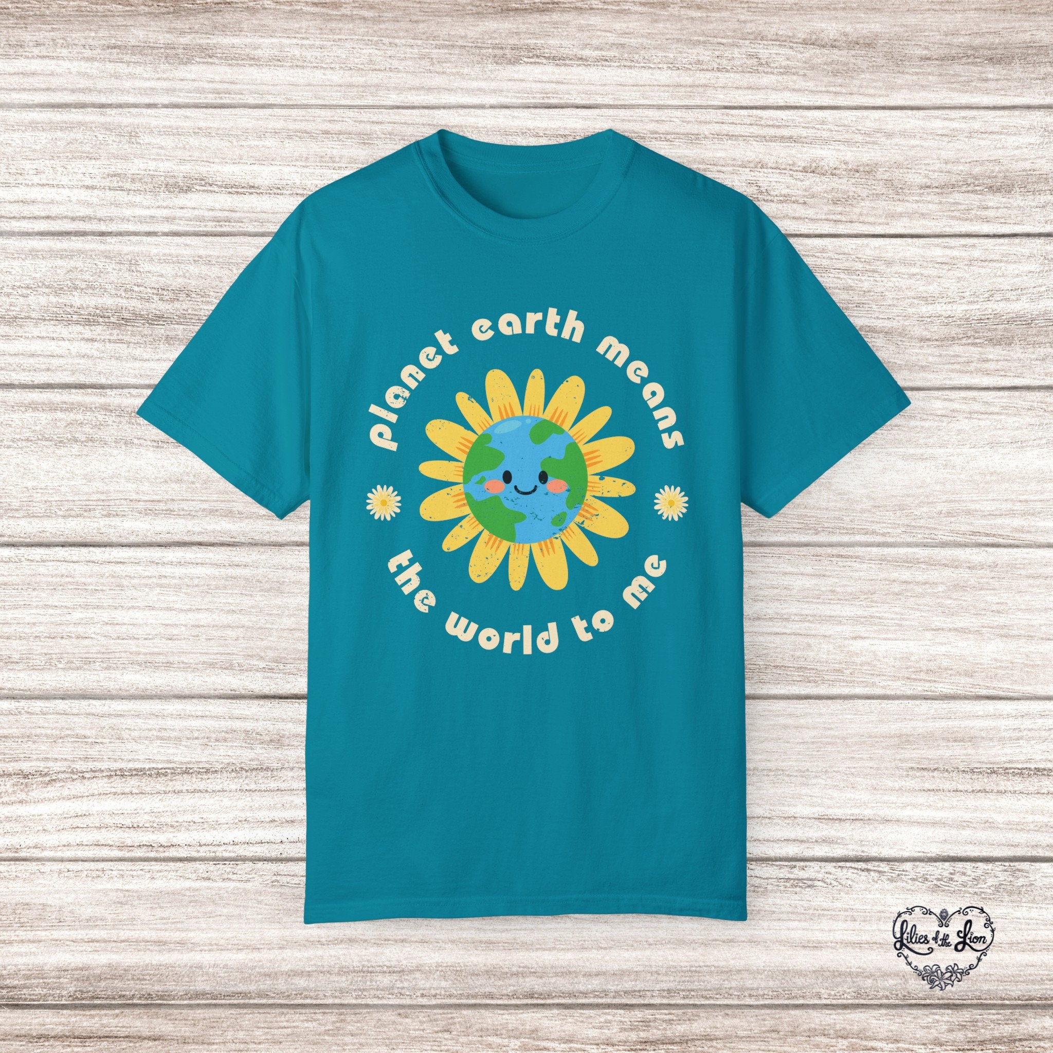【Paragraph】24FW★ No.022 COLORFUL EARTH LOGO T SHIRT Colorful Globe T-shirt, Earth Map Graphic Tee, Vibrant World