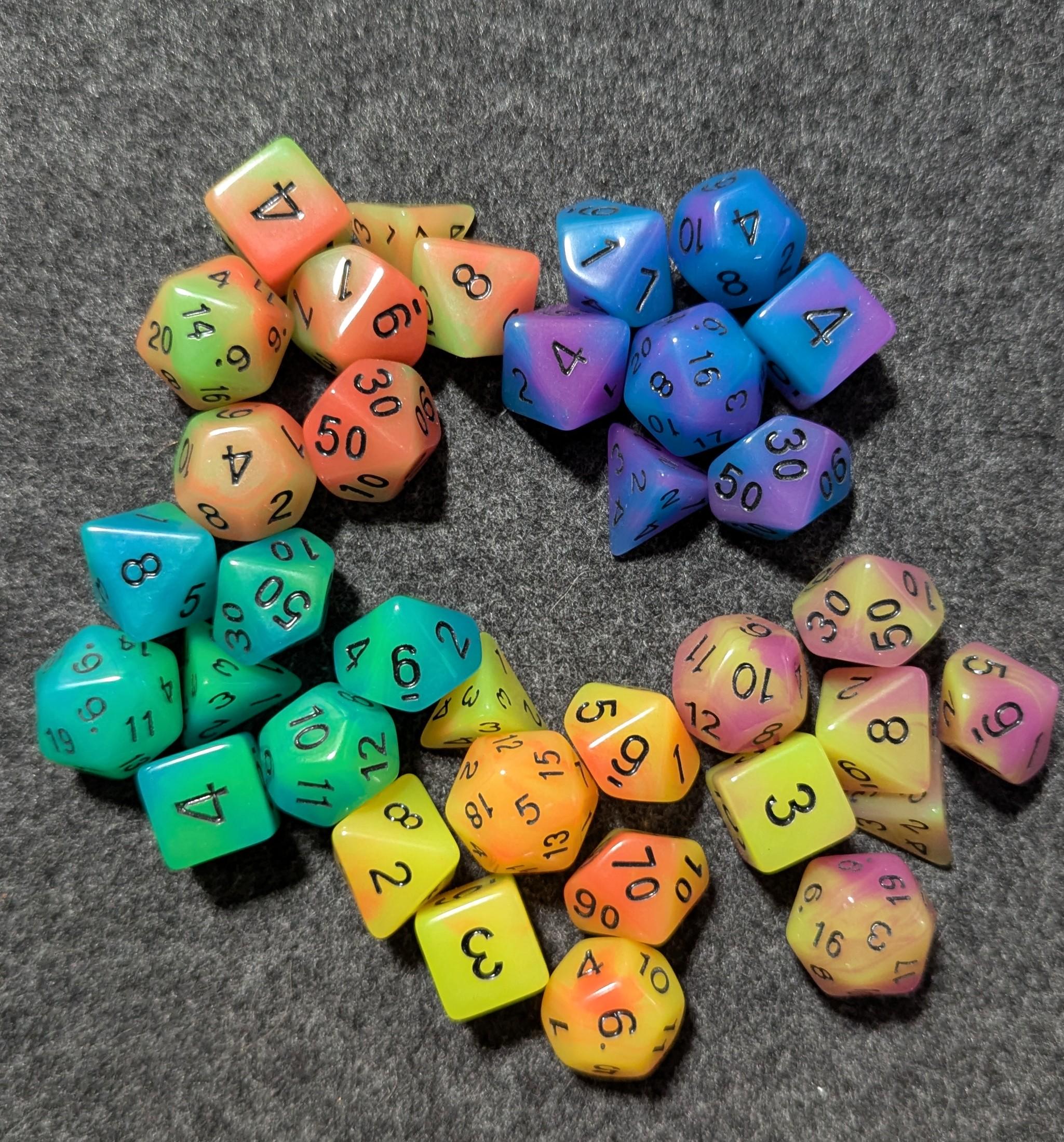 Led Luminous Dnd Dice Dragon And Dungeon Seven Piece Set Warm Breathing