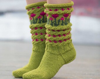 Home knitted wool socks