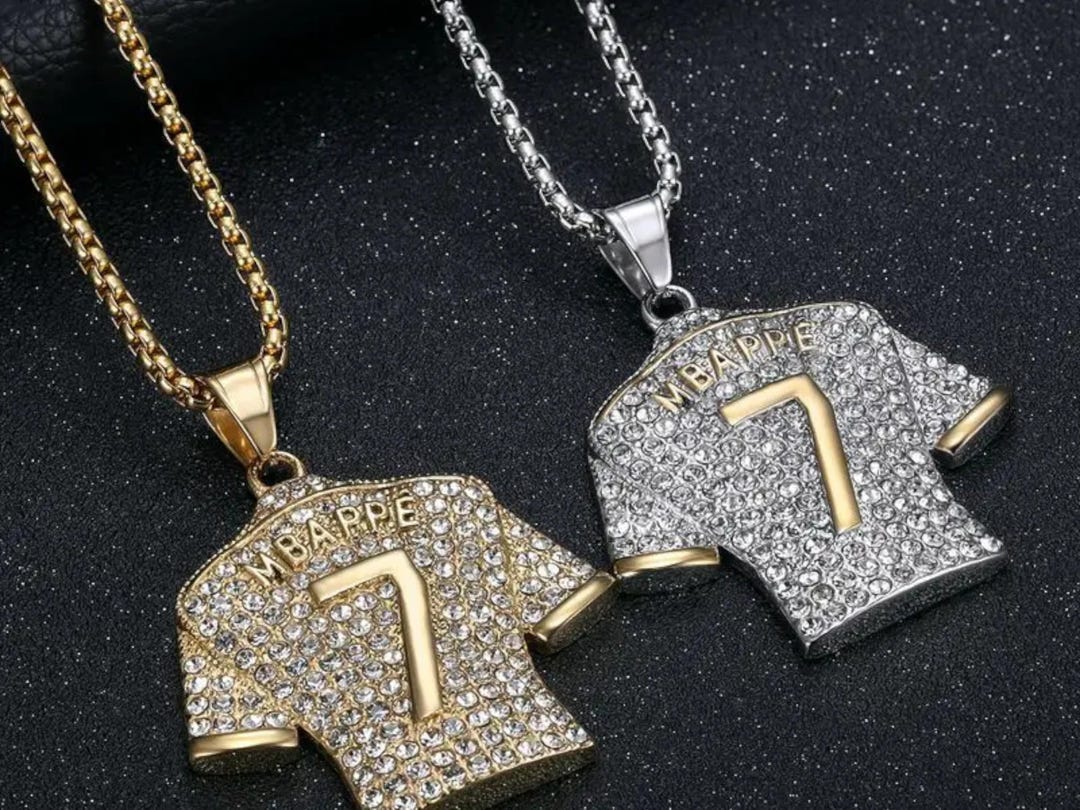 Number 7 Soccer Jersey Pendant, No. 7 Jersey Soccer Necklace For Men