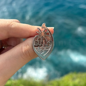 Guam Seal Fish Hook Pin, Lapel Pin Badge, Unique Island Design, Guam Souvenir, Guam Gift | Pins for Hats, Lanyards, Backpacks, Collars