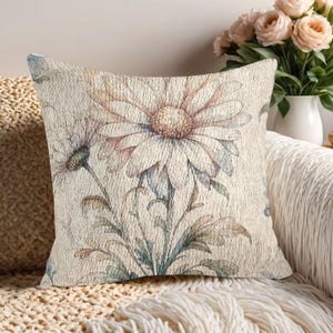 Almohada tejida vintage, decoración rústica para el hogar, regalo para mamá (algodón y poliéster). Talla única: 43 x 45 cm.