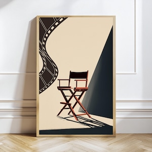 Directors Chair Film Reel Fine Art Print  Cinema theme Decor