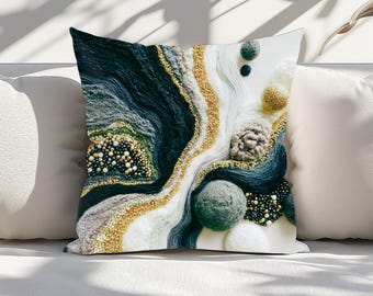 Faux Suede Square Pillow: 3D Wool Look, Double-Sided Print