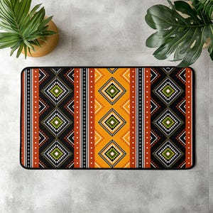 Vibrant Geometric Area Rug, Bohemian Home Decor, Living Room Accent, Stylish Floor Mat, Unique Gift for Housewarming, Cozy Atmosphere