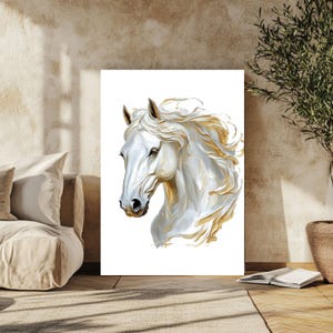 Equine Art on Canvas, Wall Decor, 6 vertical sizes available, painting of a wild horse